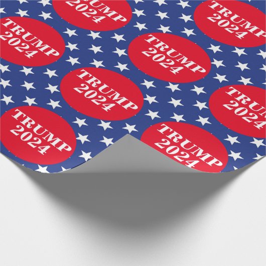 Trump 2024 American Flag Stars Design Geschenkpapier (Ecke)