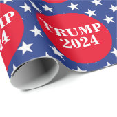 Trump 2024 American Flag Stars Design Geschenkpapier (Rolleneckpunkt)