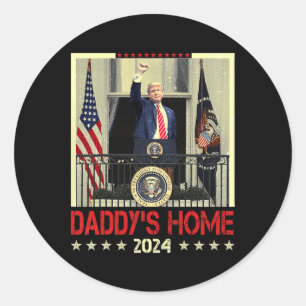 Trump 2024: Amerika Ck Daddys Zuhause Trump 2024 Runder Aufkleber