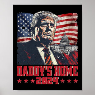 Trump 2024: Amerika Ck Daddys Zuhause Trump Pink Poster