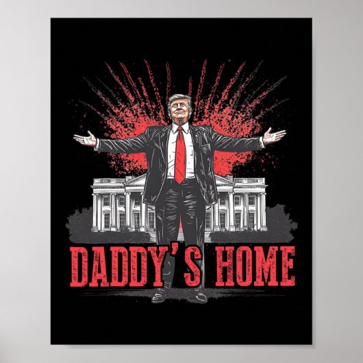 Trump 2024: Amerika Ck Daddys Zuhause Trump Pink Poster (Vorne)