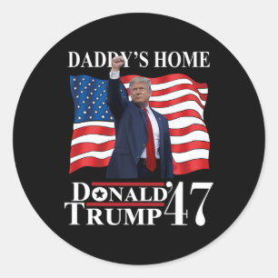 Trump 2024: Amerika Ck Daddys Zuhause Trump Vict Runder Aufkleber