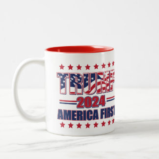 Trump 2024 - Amerika zuerst Zweifarbige Tasse