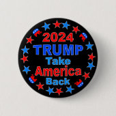 TRUMP 2024: Amerika zurück Button (Vorderseite)