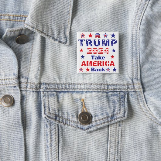 TRUMP 2024: AMERIKA zurück Button (Beispiel)