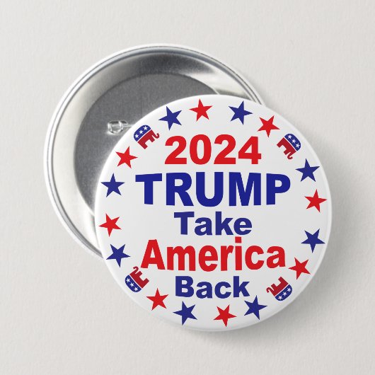 TRUMP 2024: Amerika zurück Button (Vorne & Hinten)