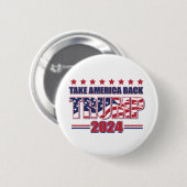 TRUMP-2024: Amerika zurück Button (Vorne & Hinten)
