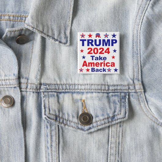 TRUMP 2024: Amerika zurück Button (Beispiel)