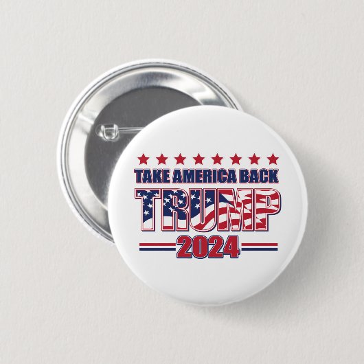 TRUMP-2024: Amerika zurück Button (Vorne & Hinten)