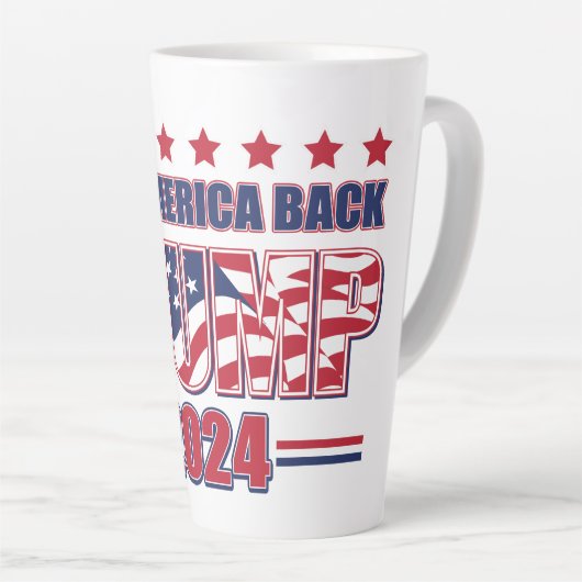 Trump 2024: Amerika zurück Milchtasse (Rechte Ecke)