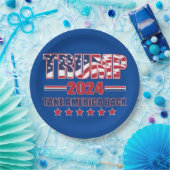 Trump 2024: Amerika zurück Pappteller (Party)