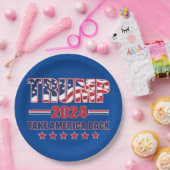 Trump 2024: Amerika zurück Pappteller (Party)