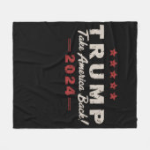 Trump 2024: Amerika zurück Präsident 47 USA Fleecedecke (Vorderseite (Horizontal))
