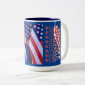 Trump 2024: Amerika zurück Zweifarbige Tasse (VorderseiteRechts)