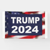 Trump 2024 Amerikanische Flagge Banner (Horizontal)