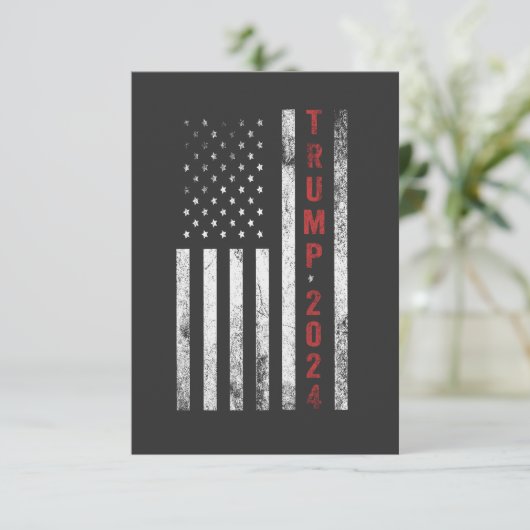 Trump 2024 Amerikanische Flagge beängstigend Vinta (Stehend Vorderseite)