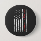 Trump 2024 Amerikanische Flagge beängstigend Vinta Button (Vorderseite)