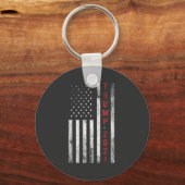 Trump 2024 Amerikanische Flagge beängstigend Vinta Schlüsselanhänger (Vorderseite)