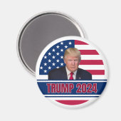 Trump 2024 Amerikanische Flagge Magnet (Vorderseite/Rückseite)