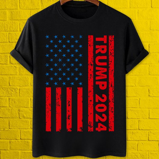Trump 2024 amerikanische Flagge Pro anti Biden T-Shirt