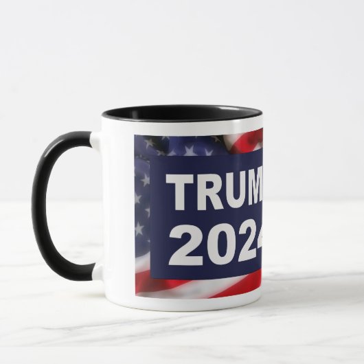 Trump 2024 Amerikanische Flagge Tasse (Links)