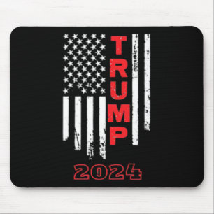 Trump 2024 Amerikanisches Flag Adult Short Sleeve Mousepad
