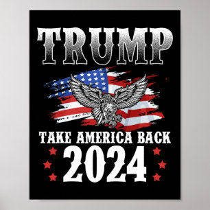 Trump 2024: Amerikas amerikanische Flagge als Trum Poster