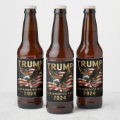 Trump 2024: Amerikas Fahne zurücknehmen Trump 2 Bierflaschenetikett (Flaschen)