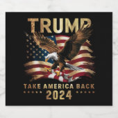 Trump 2024: Amerikas Fahne zurücknehmen Trump 2 Bierflaschenetikett (Einzelnes Label)