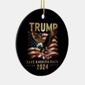 Trump 2024: Amerikas Fahne zurücknehmen Trump 2 Keramik Ornament (Rechts)