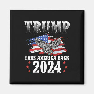 Trump 2024: Amerikas Fahne zurücknehmen Trump 2 Magnet