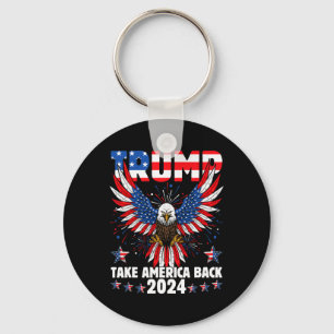 Trump 2024: Amerikas Fahne zurücknehmen Trump 2 Schlüsselanhänger