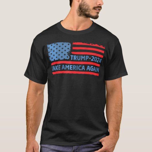 Trump 2024: Amerikas Fahne zurücknehmen Trump 2 T-Shirt (Vorderseite)