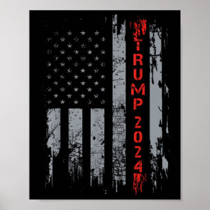 Trump 2024: Amerikas Flag-Patriot zurücknehmen Poster