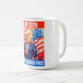 TRUMP 2024 BEHALTE AMERIKA ERSTE KAFFEETASSE (VorderseiteRechts)
