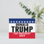 Trump 2024 Behielt Amerika groß - blau rot Postkarte (Stehend Vorderseite)