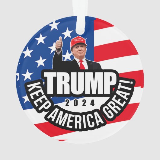 Trump 2024 Behielt Amerika groß Ornament (Rückseite)