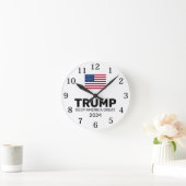 Trump 2024 Behielt Amerika groß Runde Wanduhr (Zuhause)