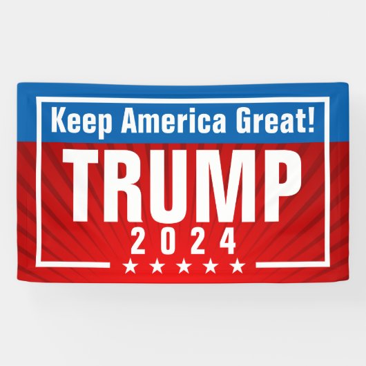 Trump 2024 Behielt Amerika mit großen Sternen Banner (Horizontal)