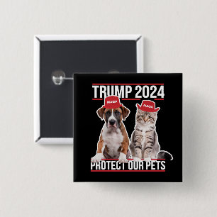 Trump 2024 Beschützt unsere Haustiere Katzen Hunde Button