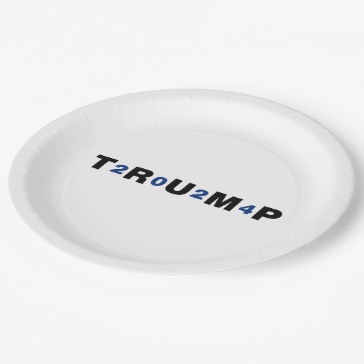 Trump 2024 Blue Pappteller (Schrägansicht)
