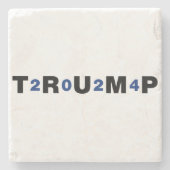 Trump 2024 Blue Steinuntersetzer (Vorderseite)