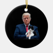 Trump 2024 Cat MAGA Funny Trump Cat Keramik Ornament (Vorne)