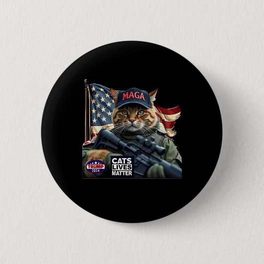 Trump 2024 Cats Lives-Problem Button (Vorderseite)