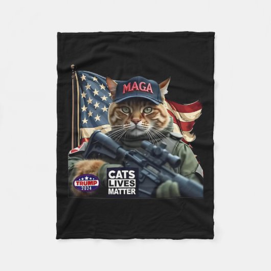 Trump 2024 Cats Lives-Problem Fleecedecke (Vorderseite)