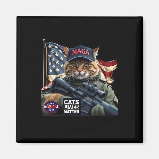 Trump 2024 Cats Lives-Problem Magnet (Vorne)