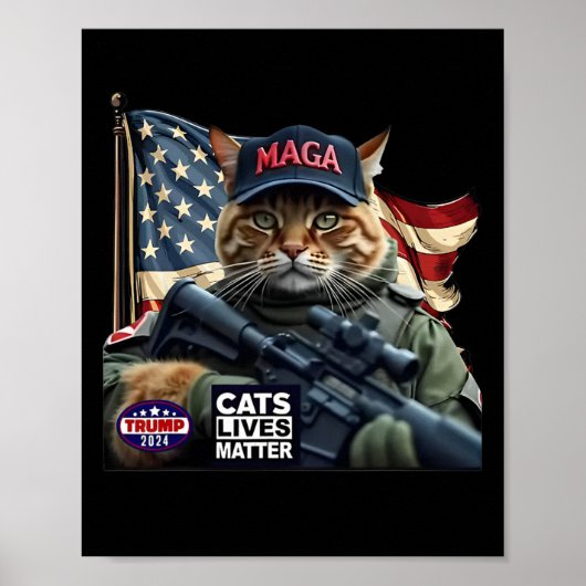 Trump 2024 Cats Lives-Problem Poster (Vorne)
