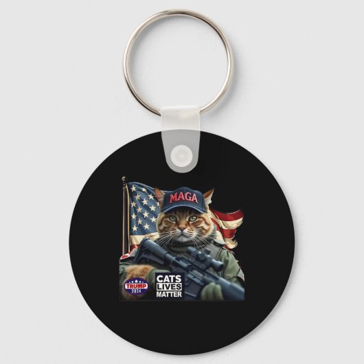 Trump 2024 Cats Lives-Problem Schlüsselanhänger (Vorderseite)
