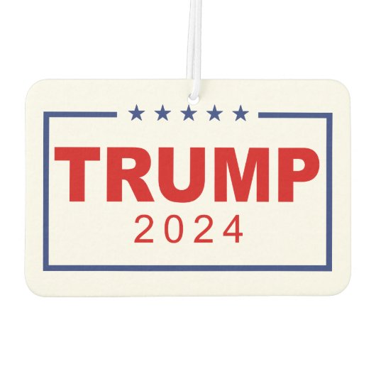 Trump 2024 Classic Rectangle-Logo Autolufterfrischer (Rückseite)