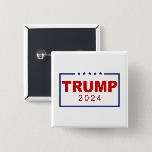 Trump 2024 Classic Rectangle-Logo Button (Vorne & Hinten)